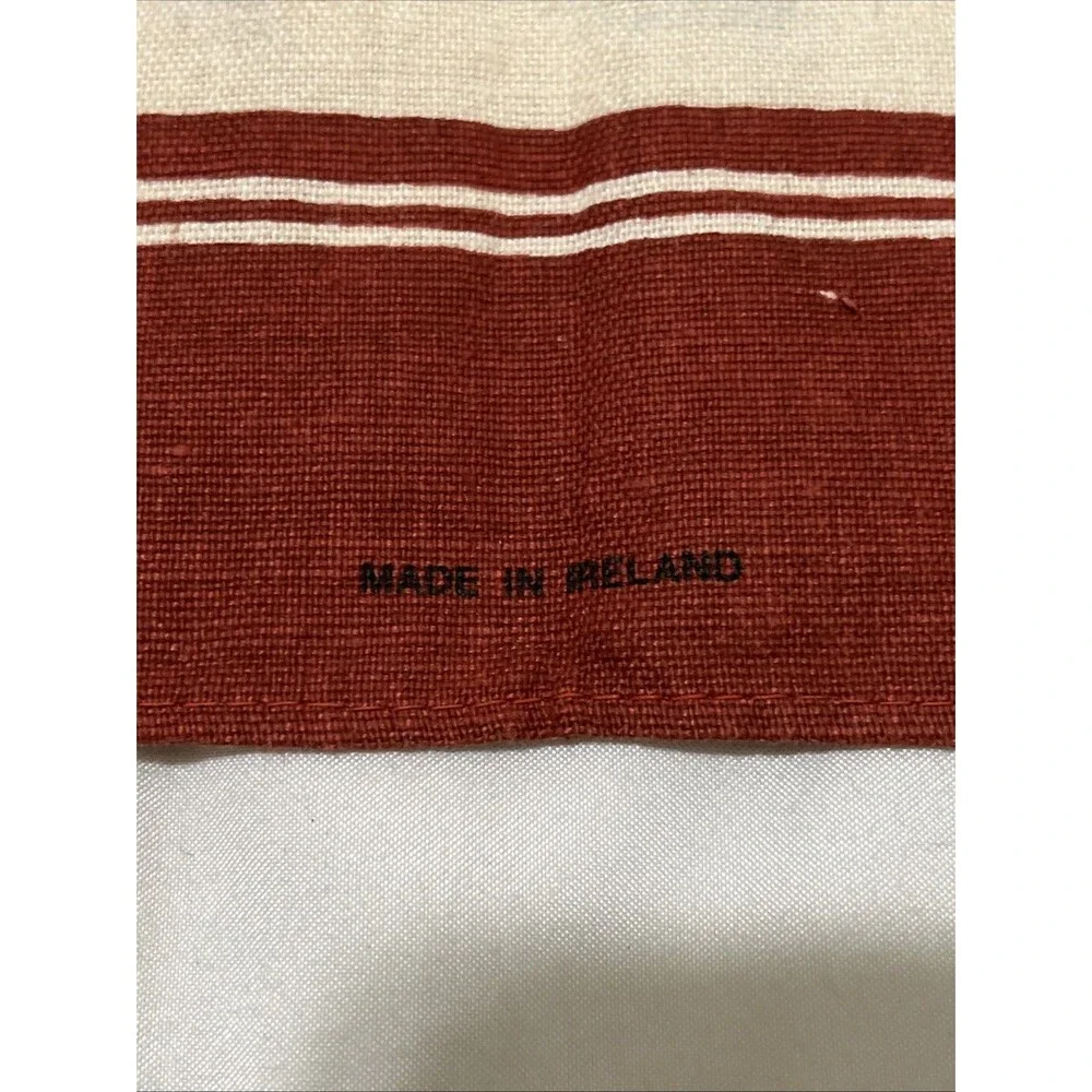 Vtg Irish Cabin Towel House of Parliament Big Ben Tea Towel Irish Linen UK